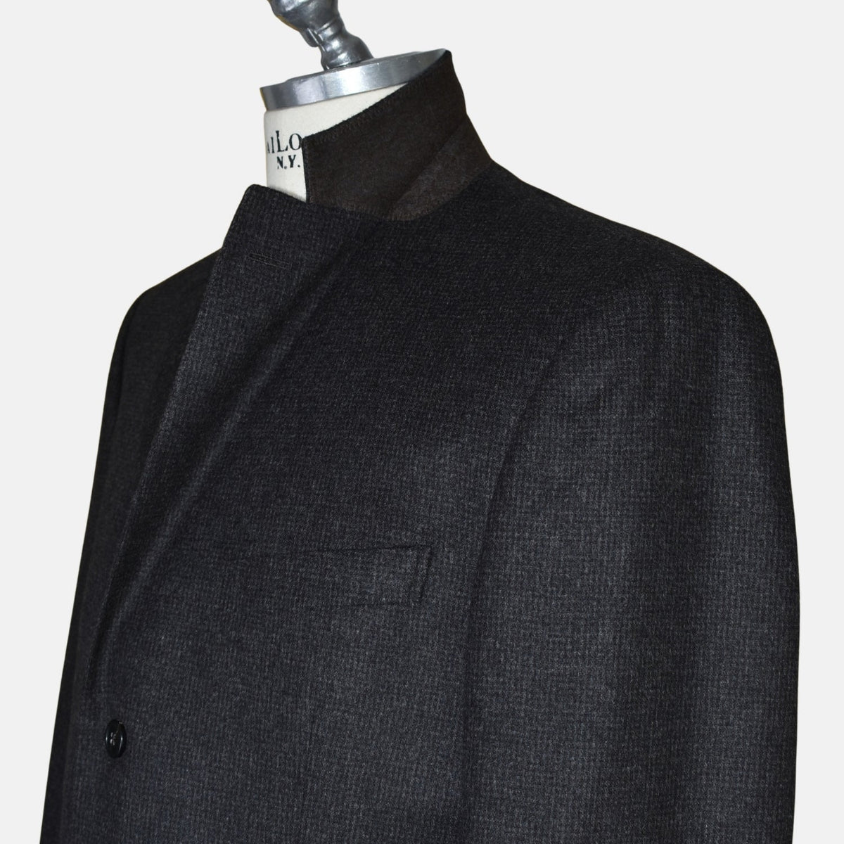 Charcoal Checked Wool-Angora Blazer