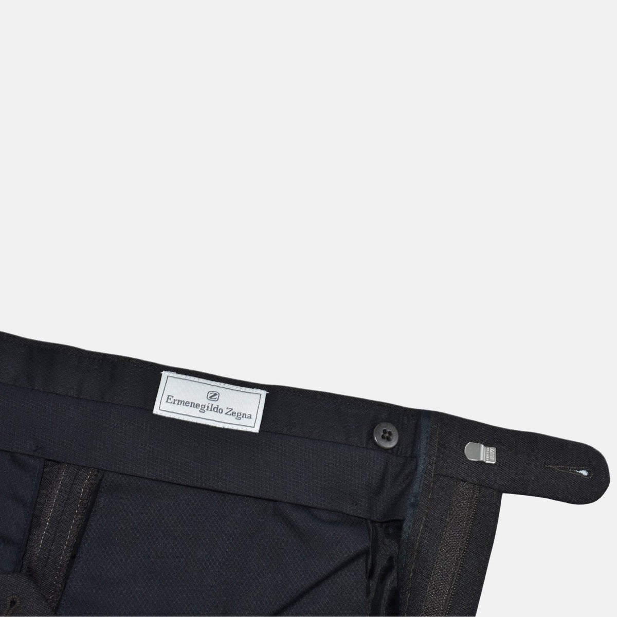 Dark Grey-Brown Pleated Wool Trousers