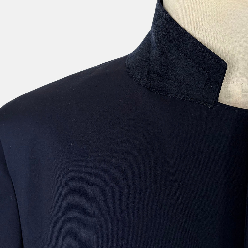 Wool Blazer Navy Gold Buttons