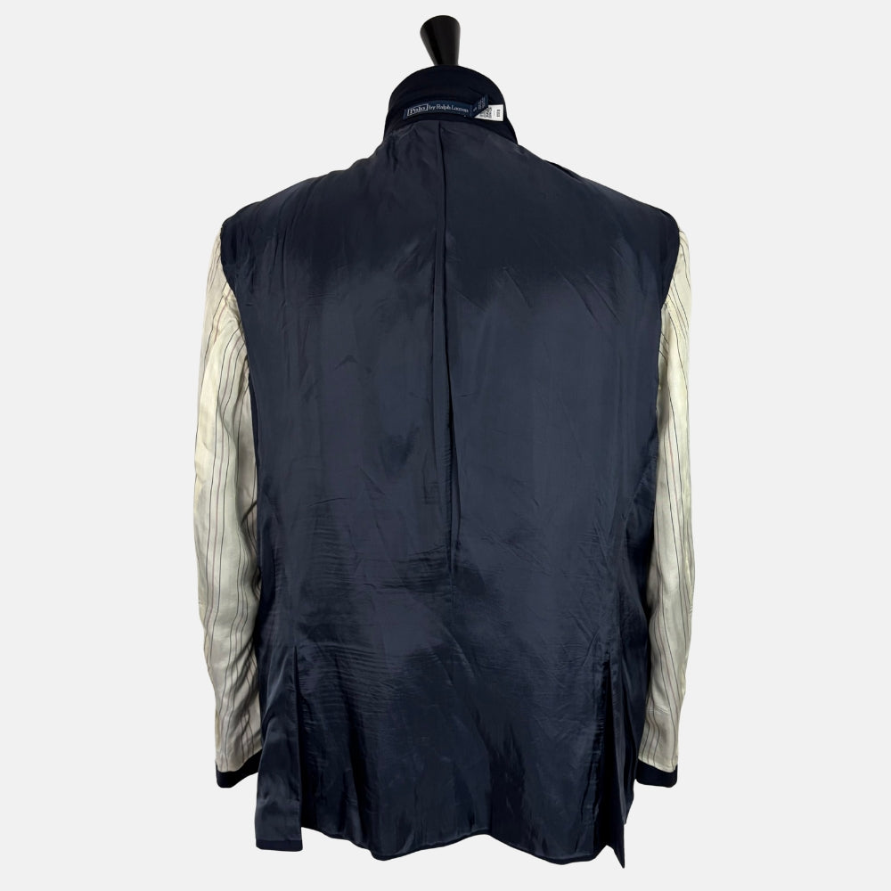 Wool Blazer Navy Gold Buttons