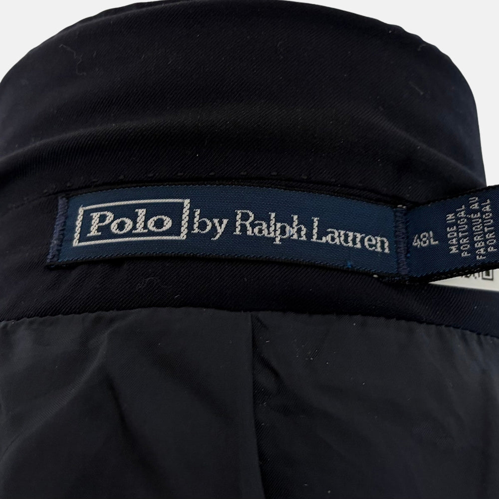 Wool Blazer Navy Gold Buttons