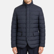 Navy Jacket made of Polyester/Leather Details (EU 50)
