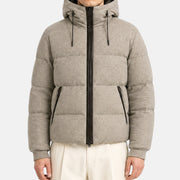 Greige Down Bomber Jacket made of Cashmere (EU 48)