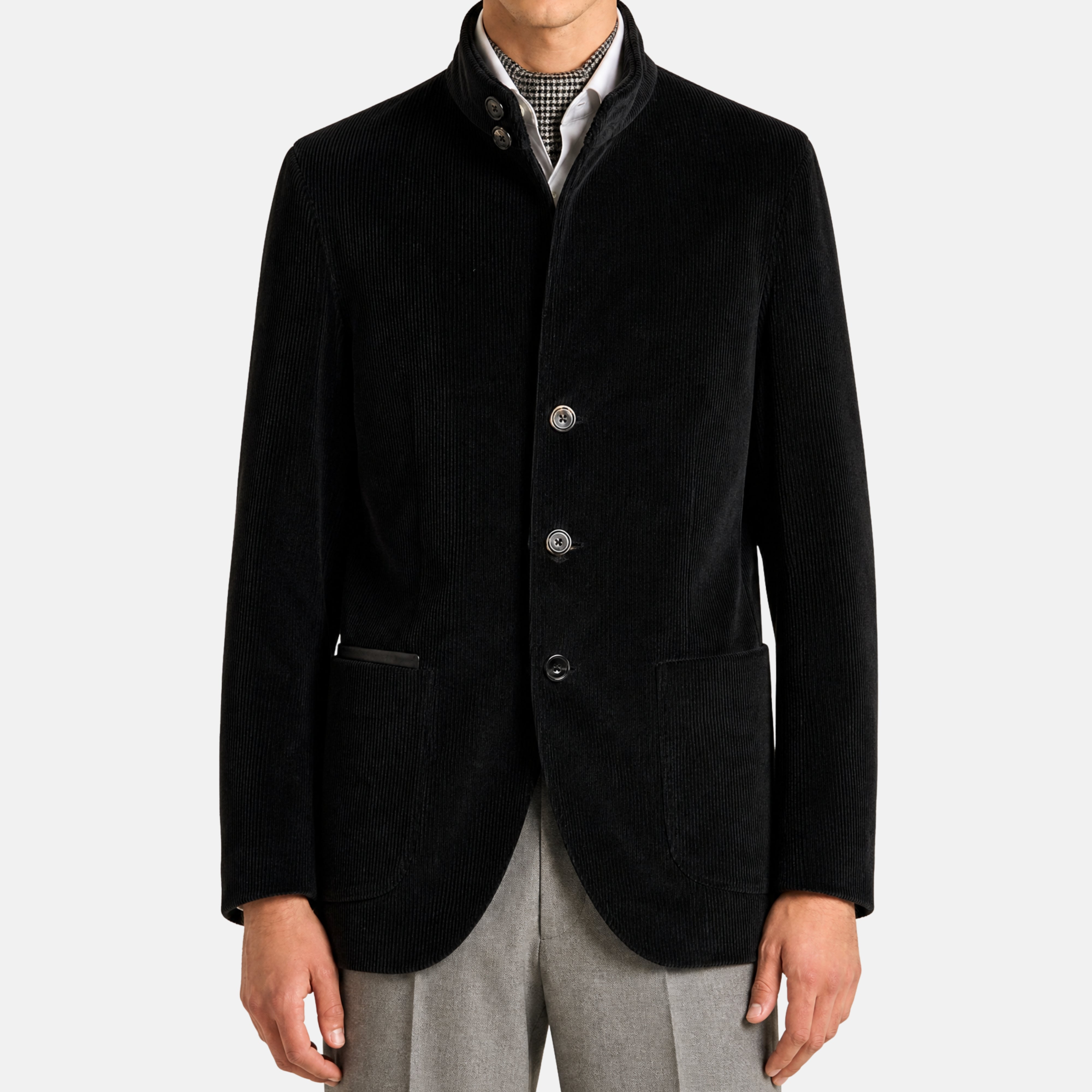 Black Il Conte Corduroy Cashco Jacket (EU 46)