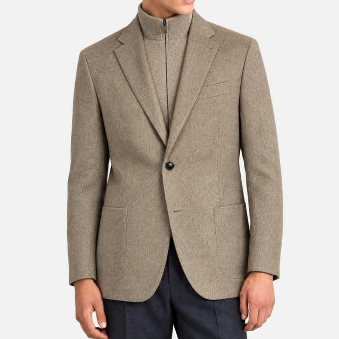Zegna Oasi Cashmere Jacket with Removable Vest Insert Sand (EU 50)