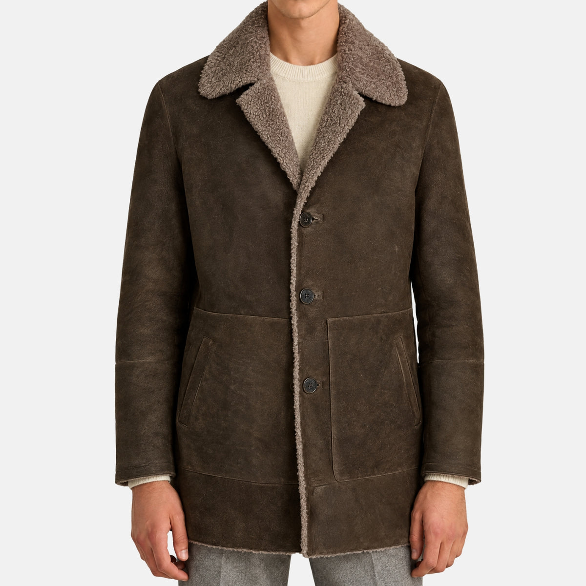 Loro Piana Shearling Jacket Brown (M)