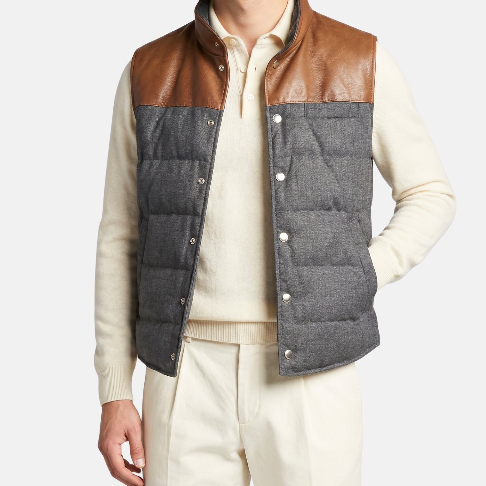 Multicoloured Vest made of Wool/Leather (M)