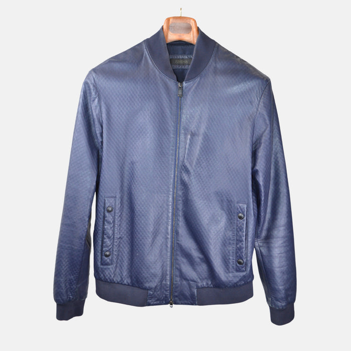 Dark Blue Jacket made of Leather (M)