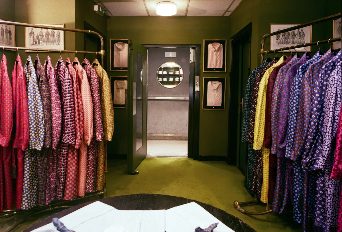 Silk dressing gowns at Charvet