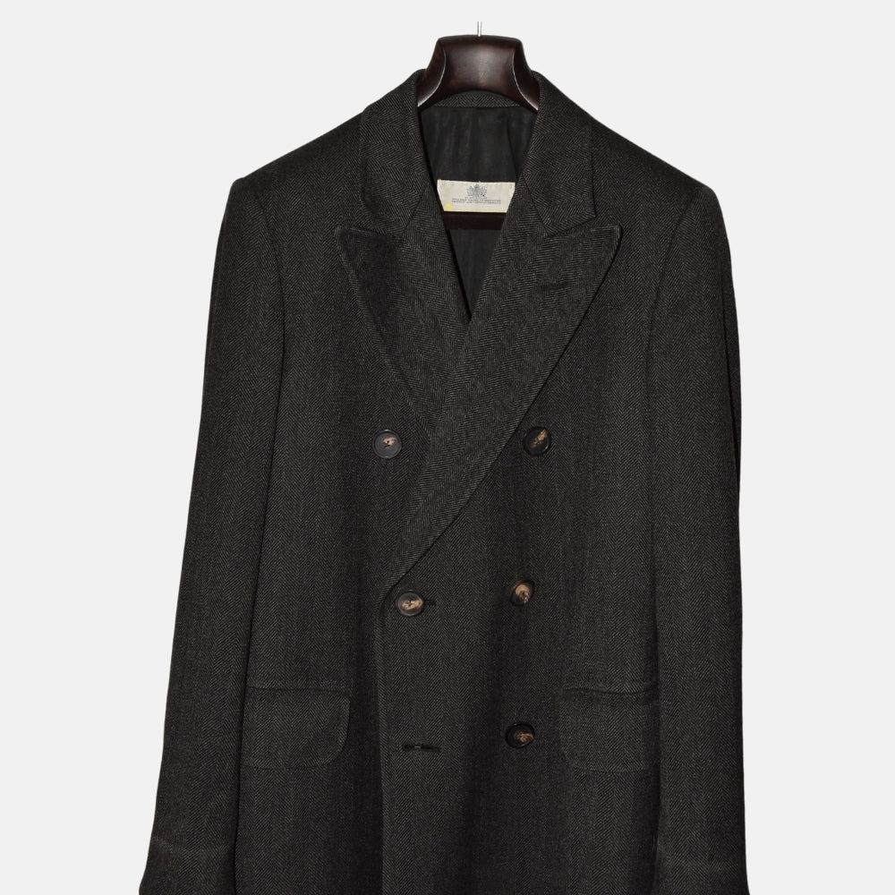 Anthracite Herringbone Coat made of Cashmere (EU 48)