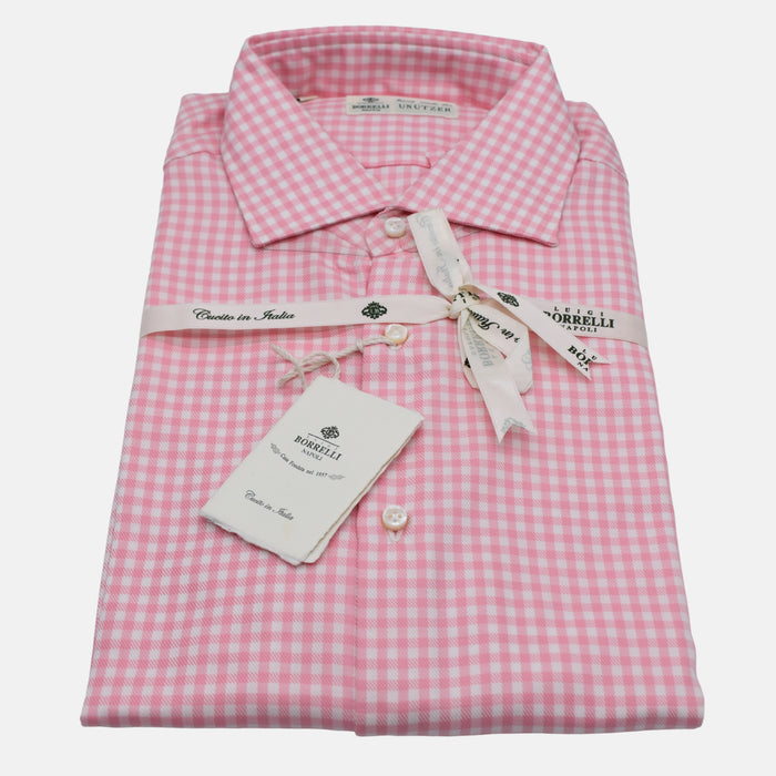 Pink/White Checkered Shirt made of Cotton (EU 42)
