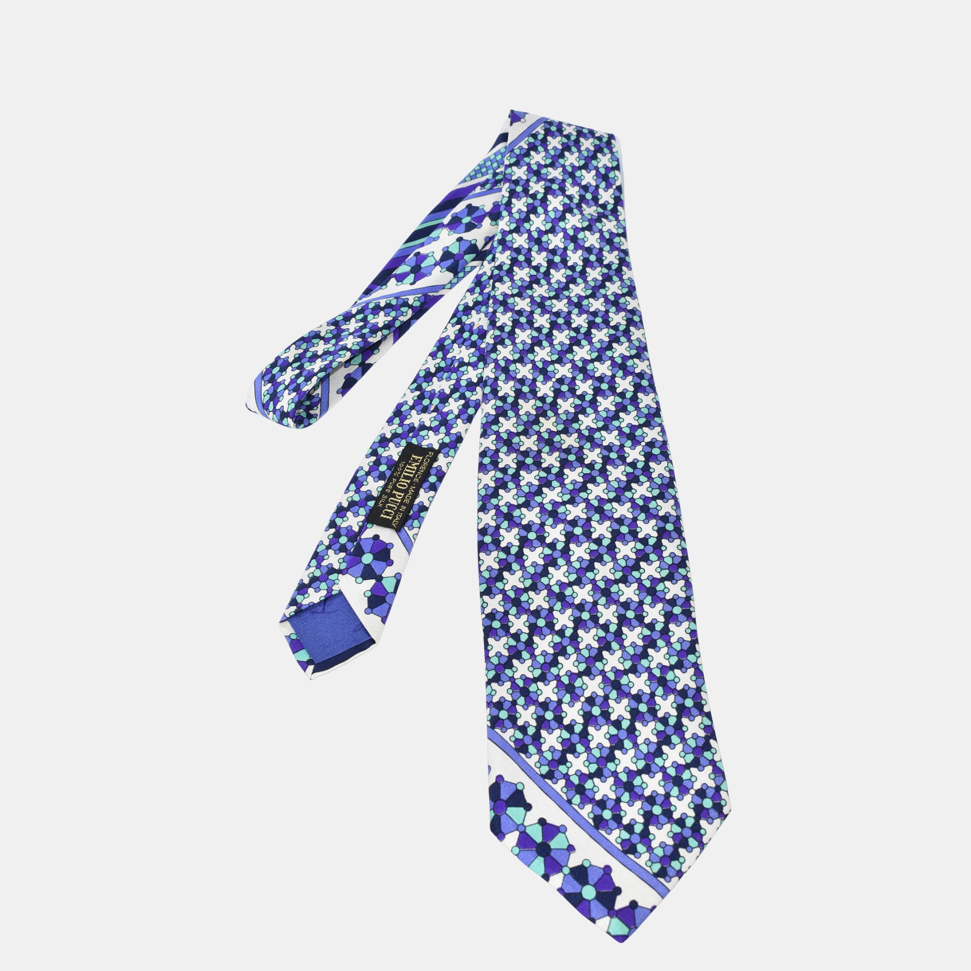 Multicoloured Patterned Tie made of Silk