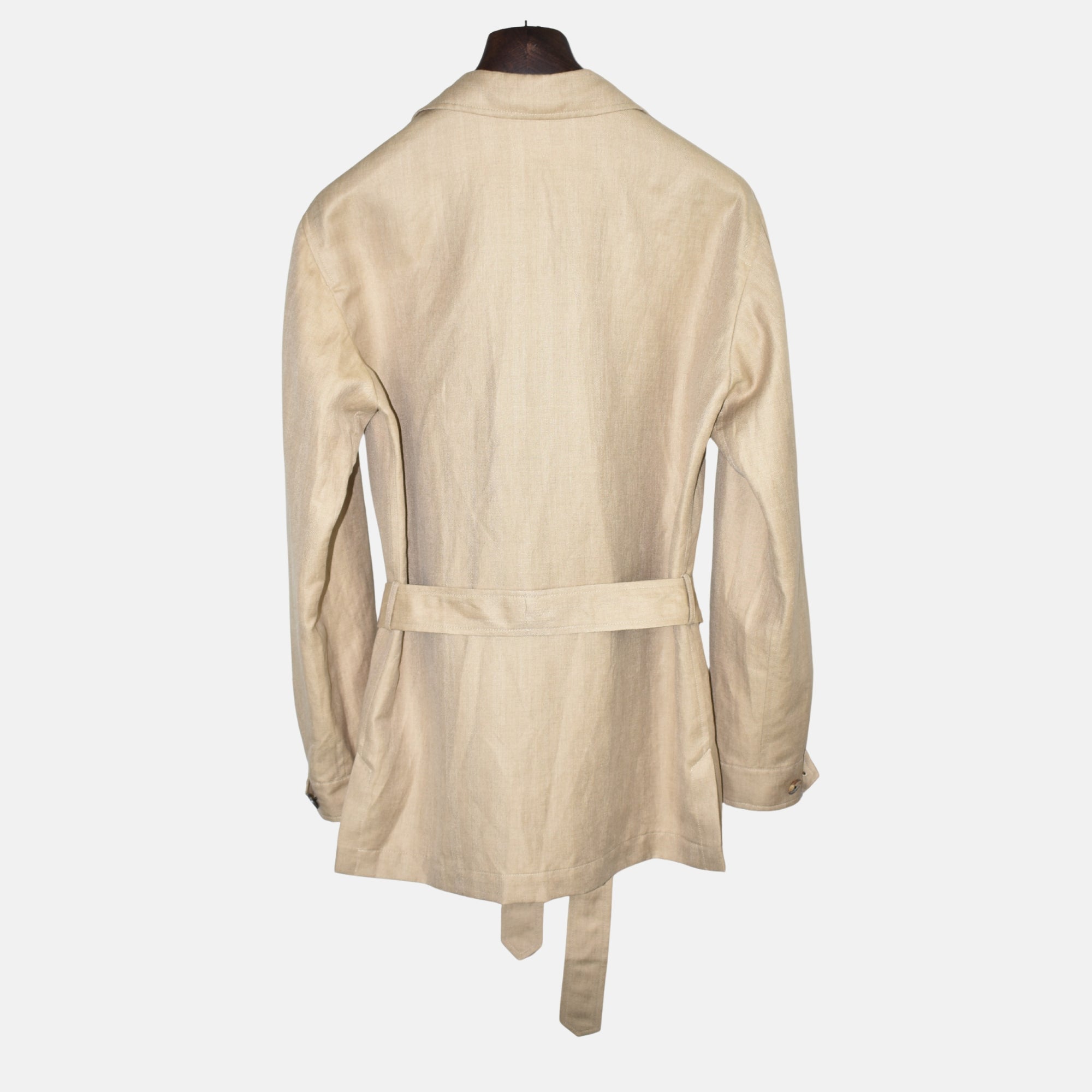 Beige Safari Jacket made of Linen/Camel Hair/Silk (EU 52)