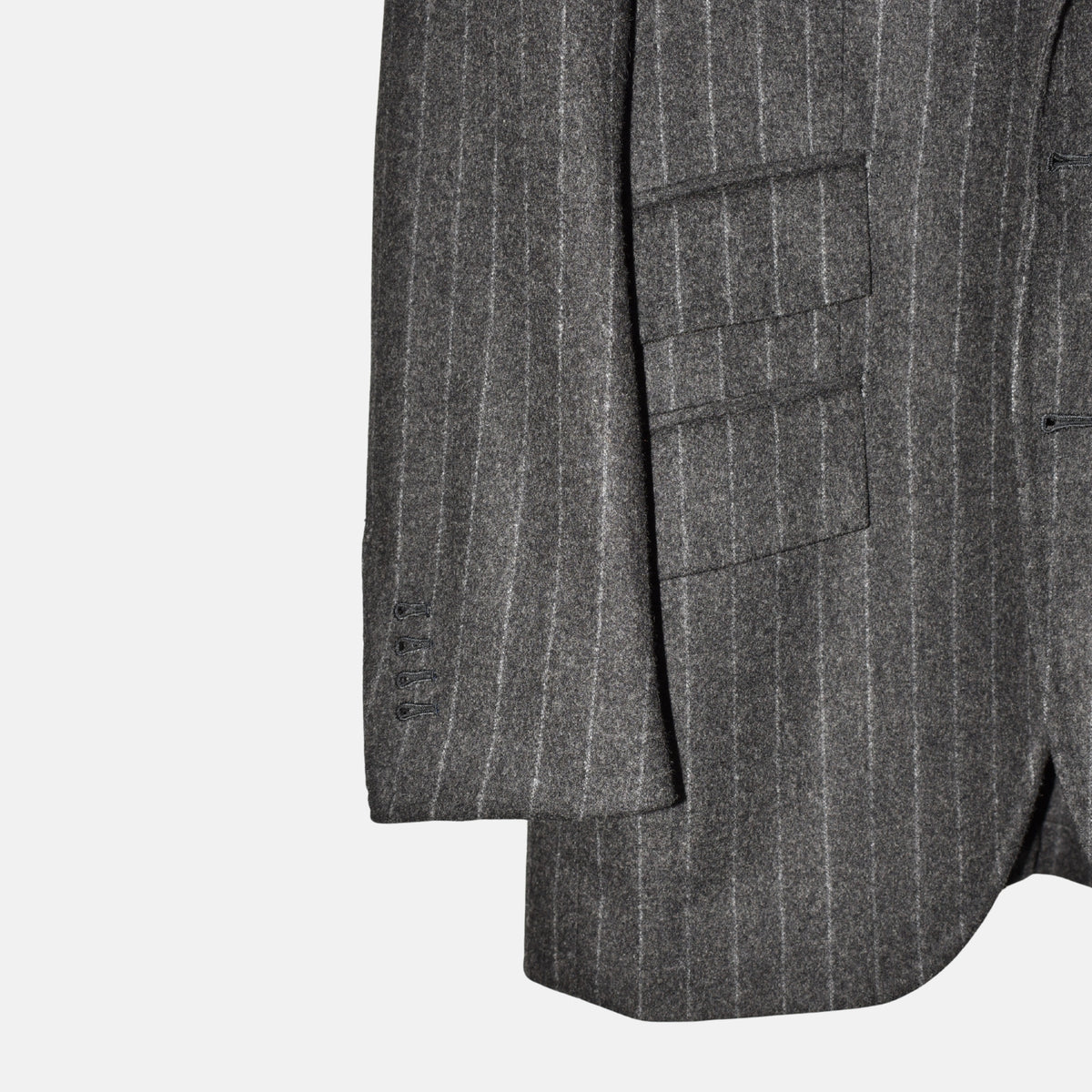 Brown/Grey Chalkstripe Blazer made of Wool (EU 46)