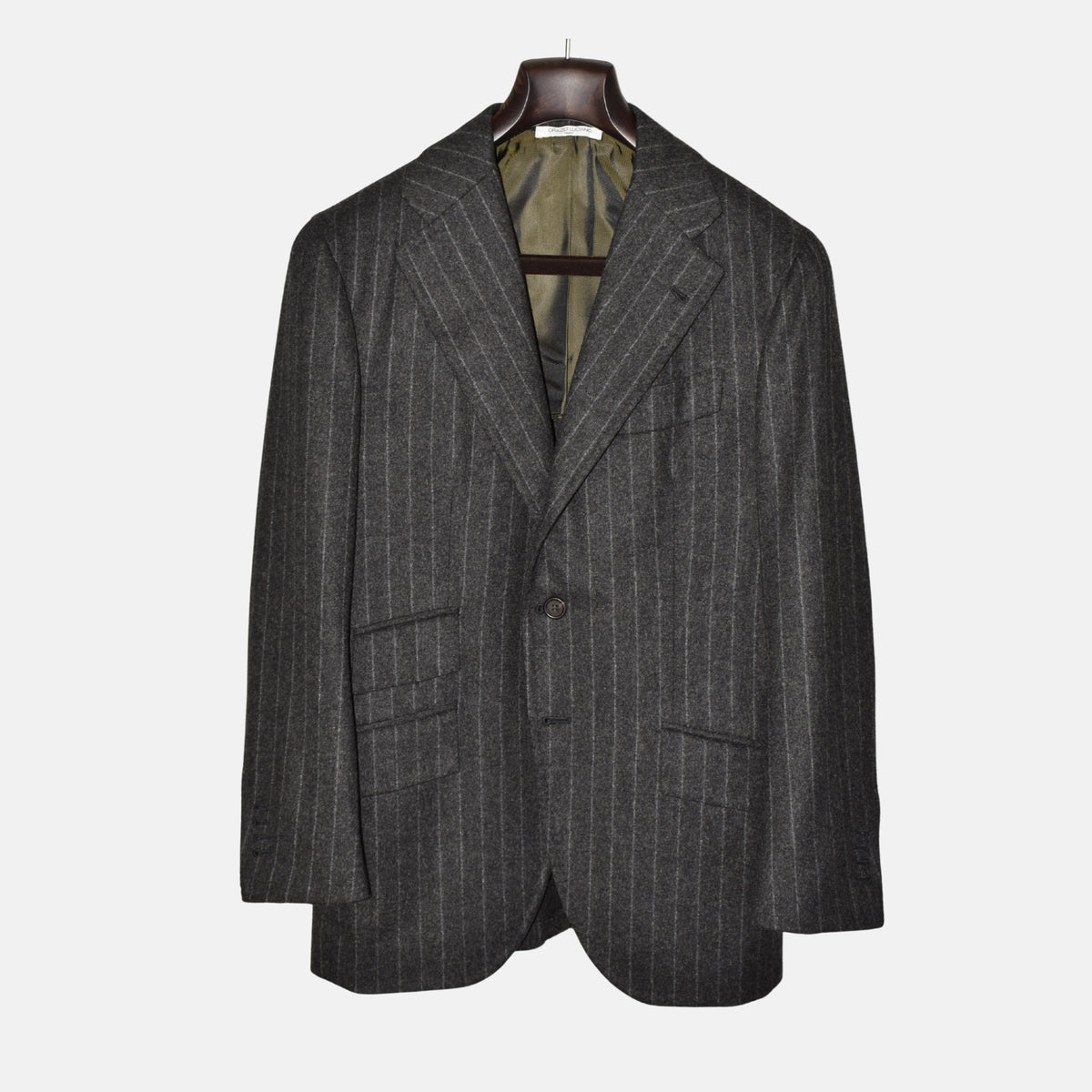 Brown/Grey Chalkstripe Blazer made of Wool (EU 46)