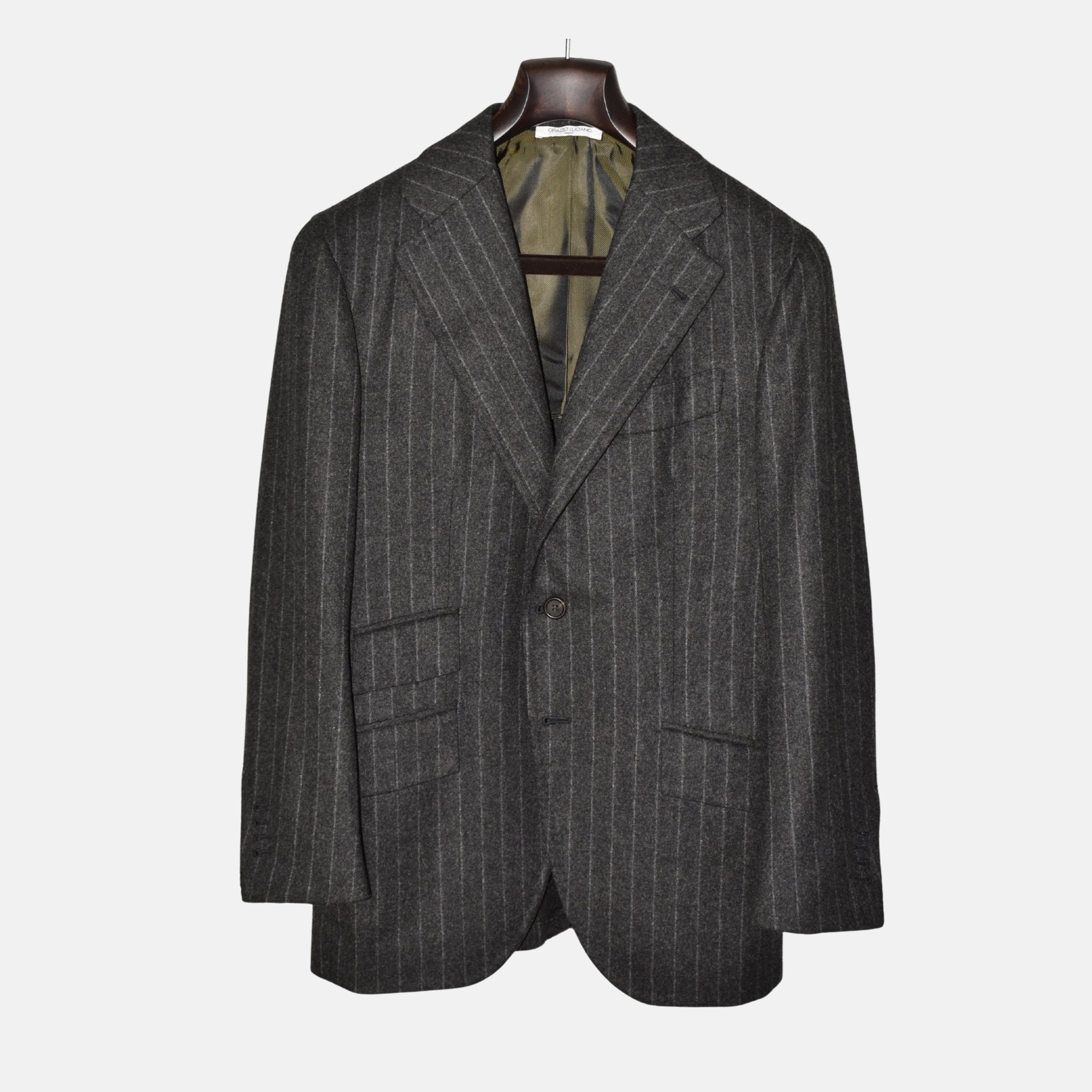 Brown/Grey Chalkstripe Blazer made of Wool (EU 46)