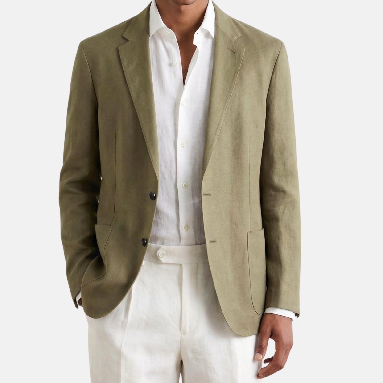 Khaki Blazer made of Linen/Ramie (EU 54)