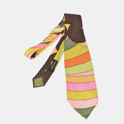 Multicoloured Patterned Tie made of Silk
