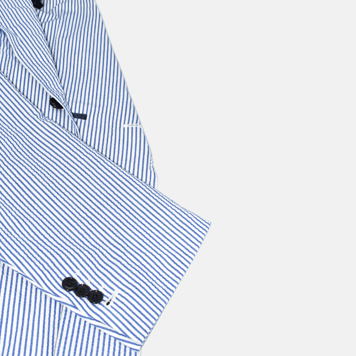 Blue/White Striped Blazer made of Cotton/Silk (EU 54)