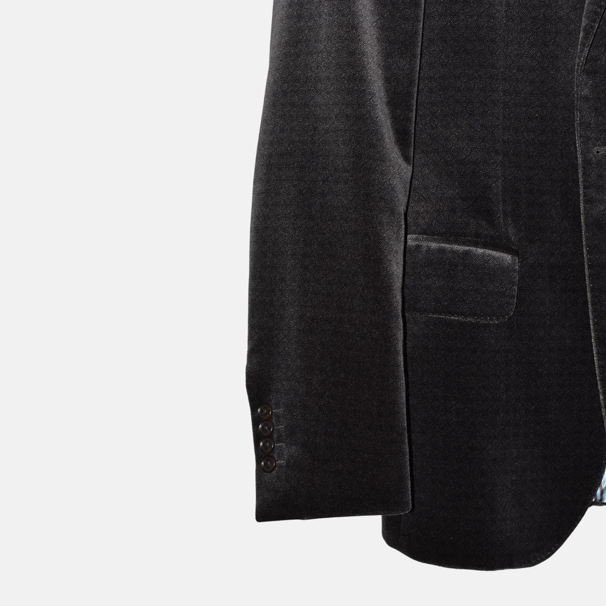 Charcoal Patterned Velvet Blazer made of Cotton (EU 48)