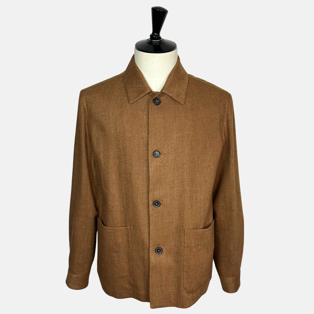 Brown Jacket made of Linen/Silk/Wool (EU 50)