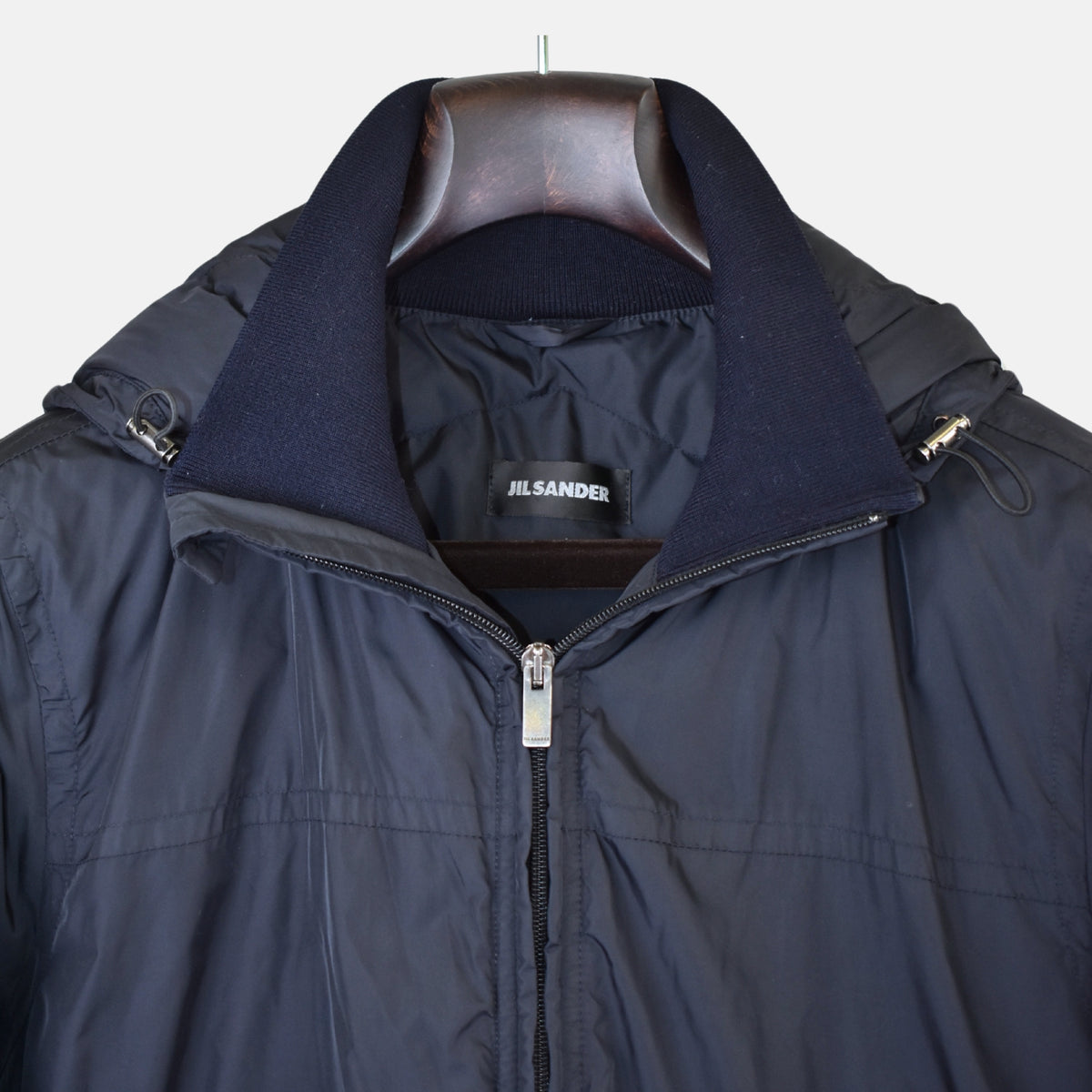 Navy Hooded Jacket made of Polyamide (EU 50)