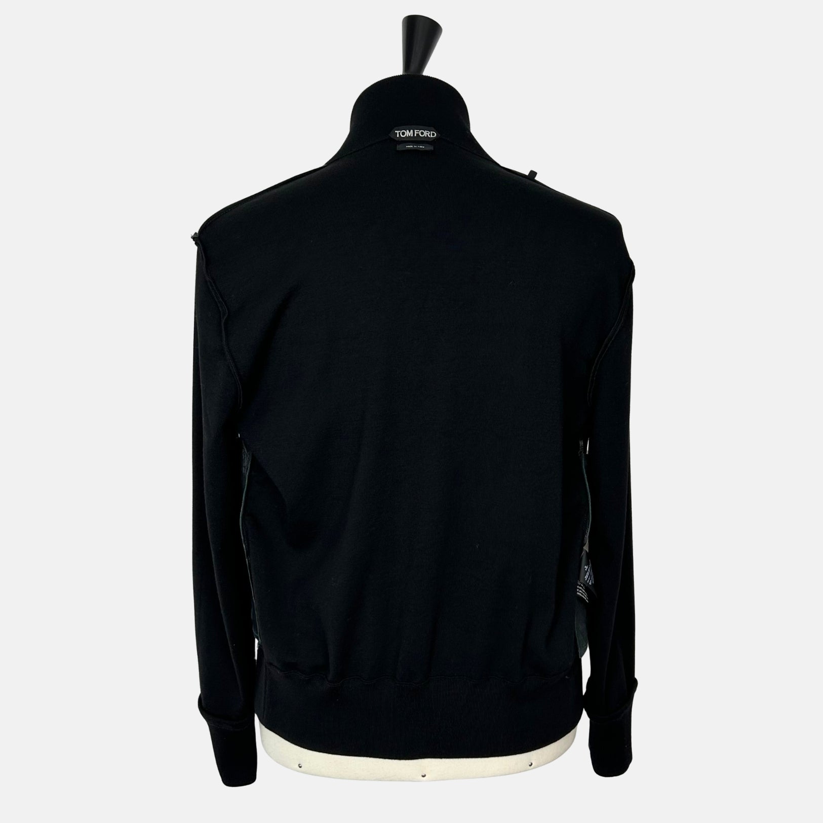 Black Bomber Jacket made of Leather (EU 50)