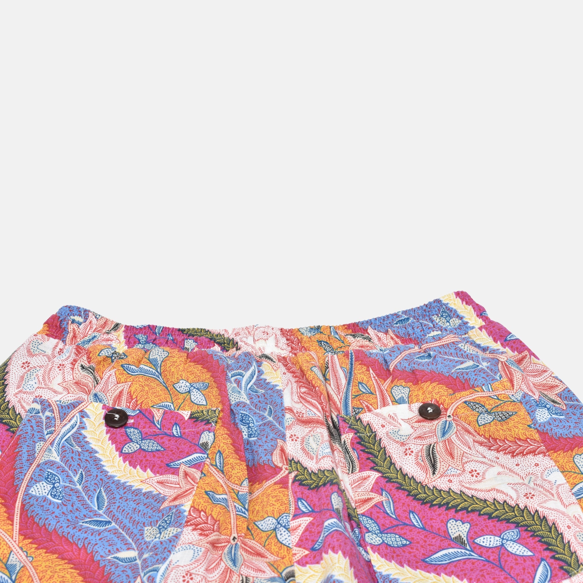 Multicoloured Flowered Pants made of Linen (EU 46)