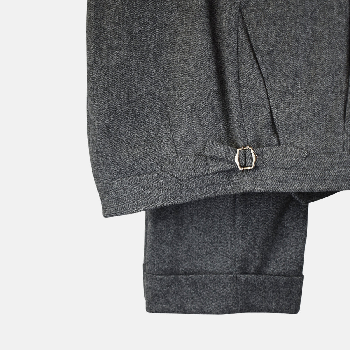 Gray Herringbone Trousers made of Wool (EU 46)