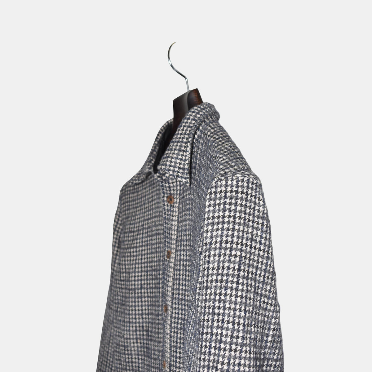 Gray Houndstooth Overshirt made of Virgin Wool/Polyamide (M)