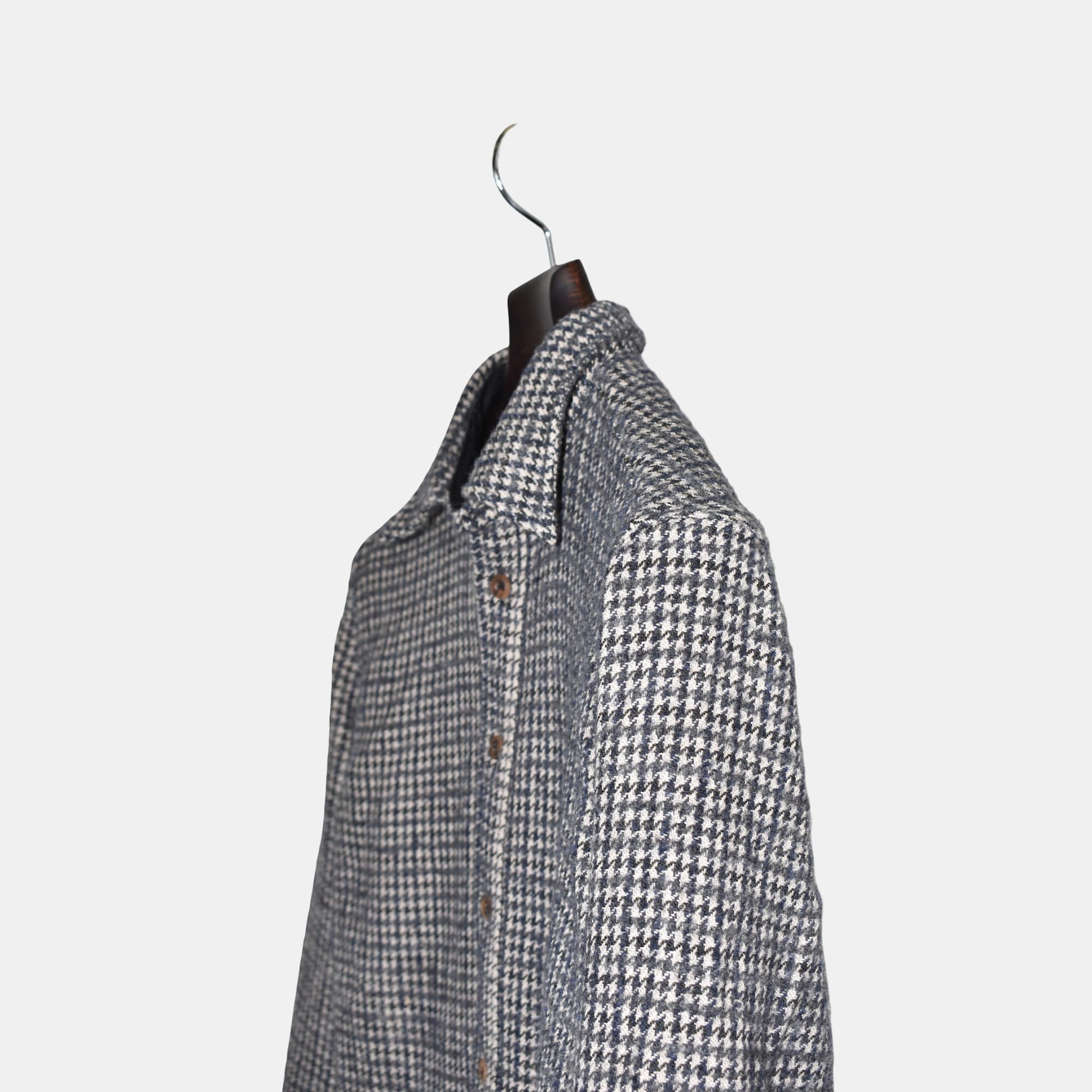 Gray Houndstooth Overshirt made of Virgin Wool/Polyamide (M)