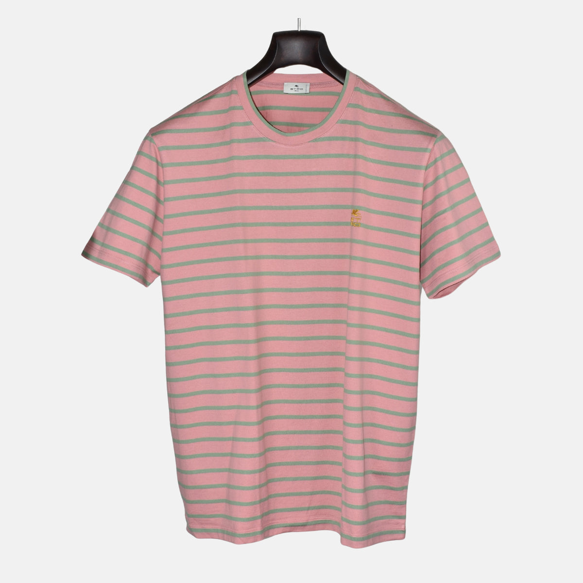 Pink/Green Striped T-Shirt made of (L)