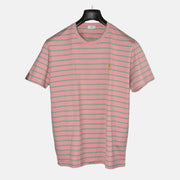 Pink/Green Striped T-Shirt made of (L)