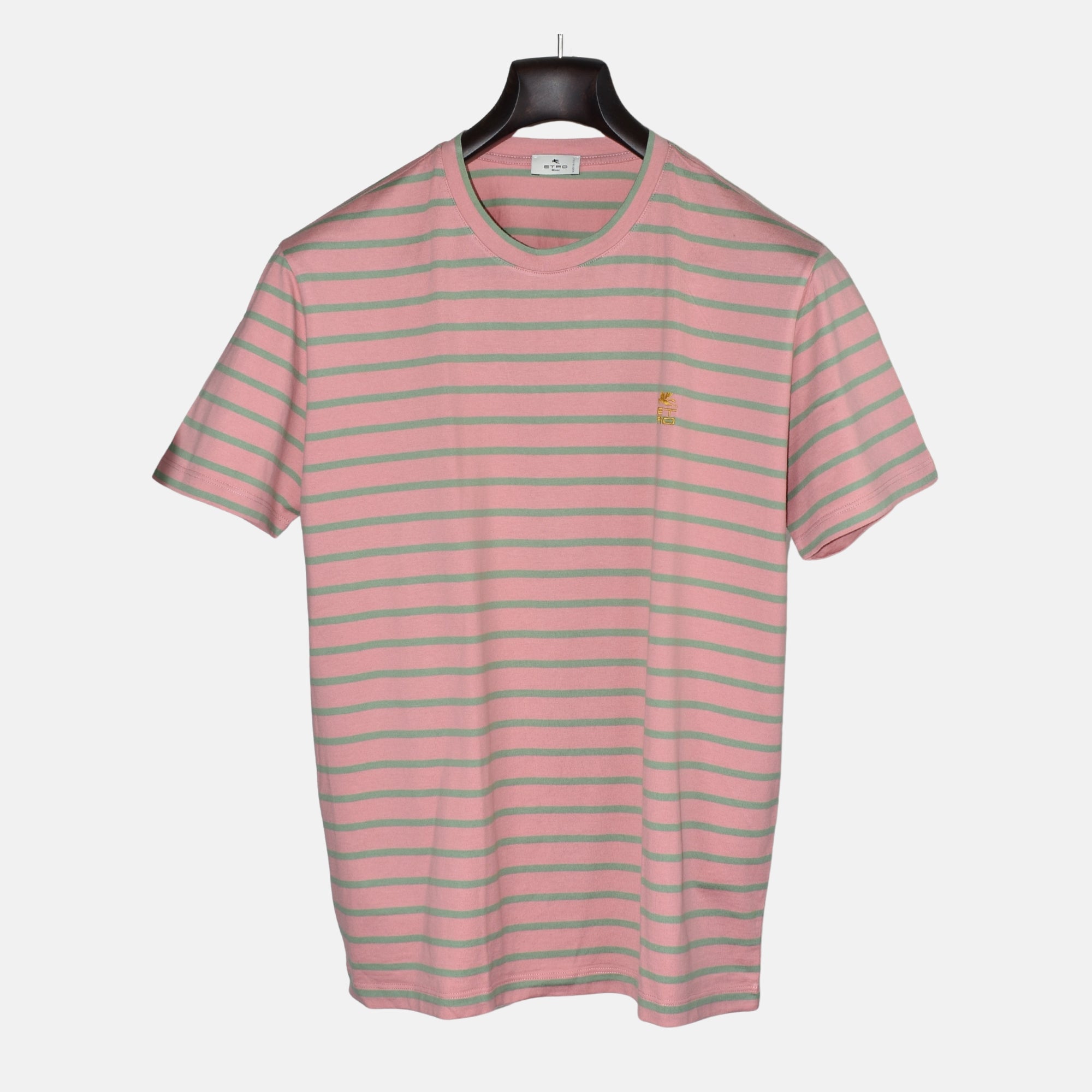 Pink/Green Striped T-Shirt made of (L)