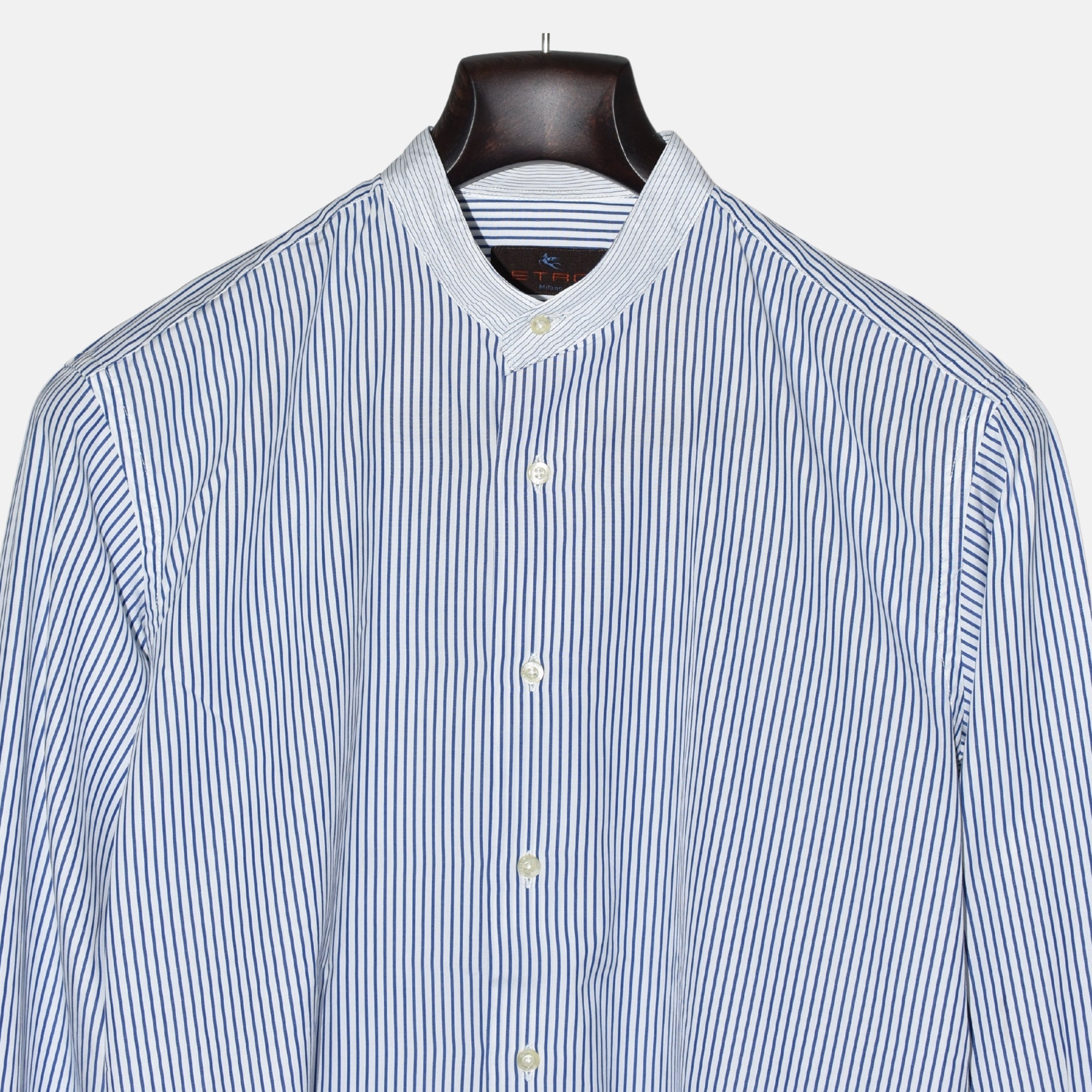 Blue-White Striped Shirt made of Cotton (EU 40)