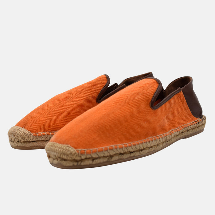 Orange/Brown Espandrilles made of Cotton/Leather (EU 45)