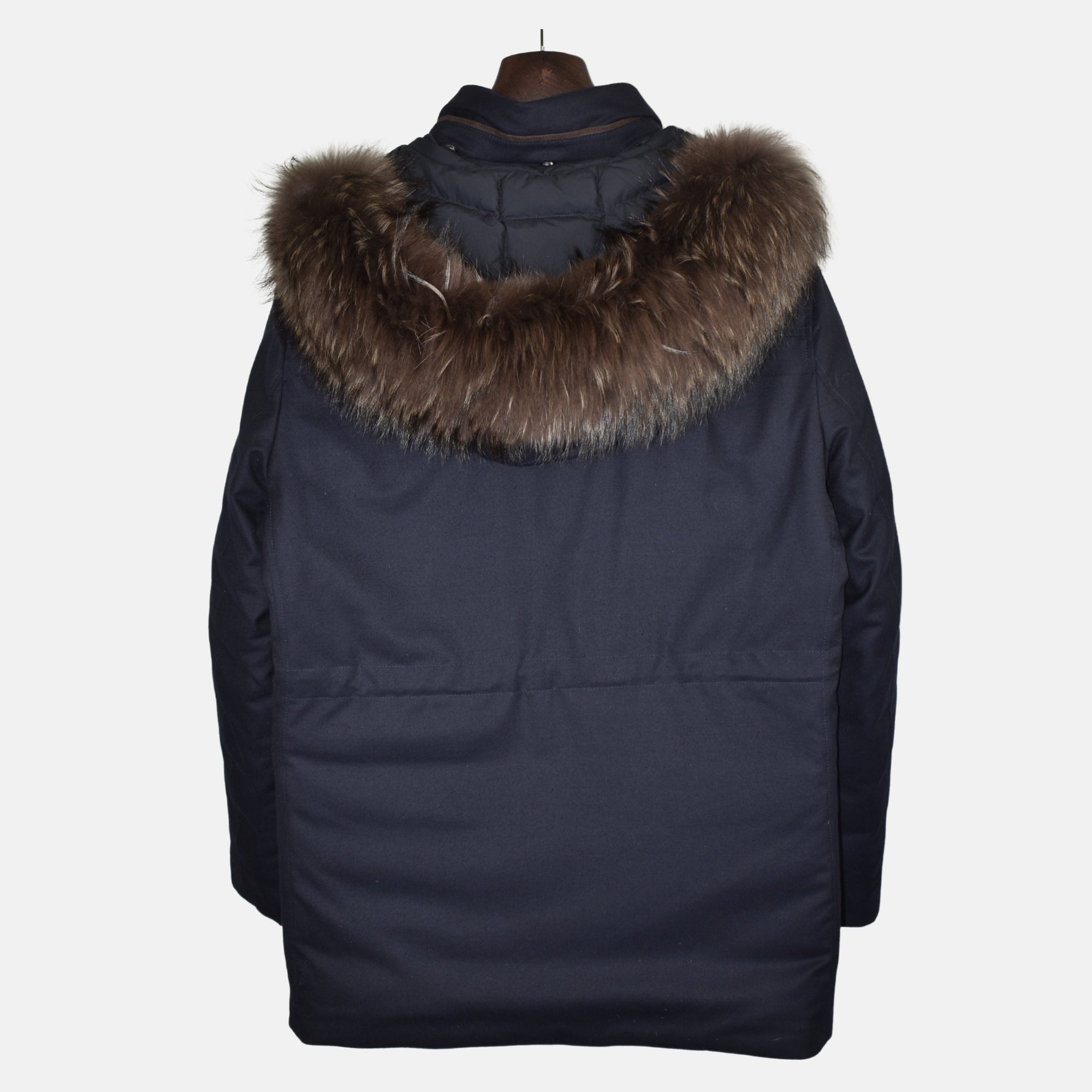 Marineblaue Kapuzenjacke aus Wolle (EU 54)