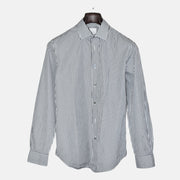 Gray-White Striped Shirt made of Cotton (EU 48)