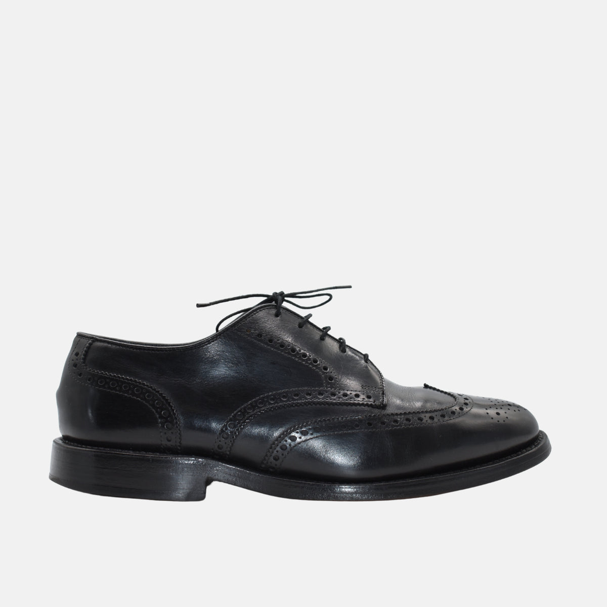 Black Budapester Shoes made of Leather (EU 43/US 10)