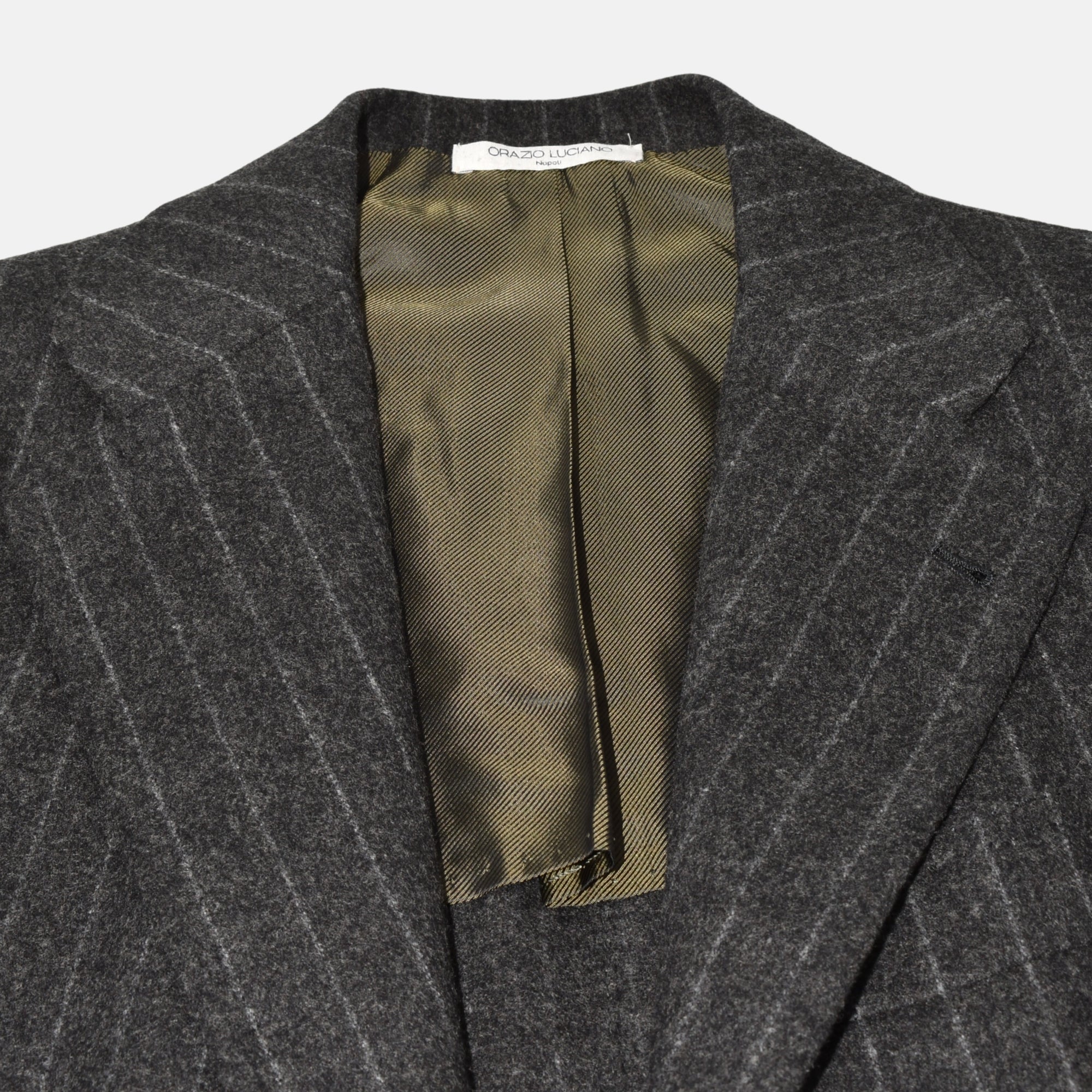 Brown/Grey Chalkstripe Blazer made of Wool (EU 46)