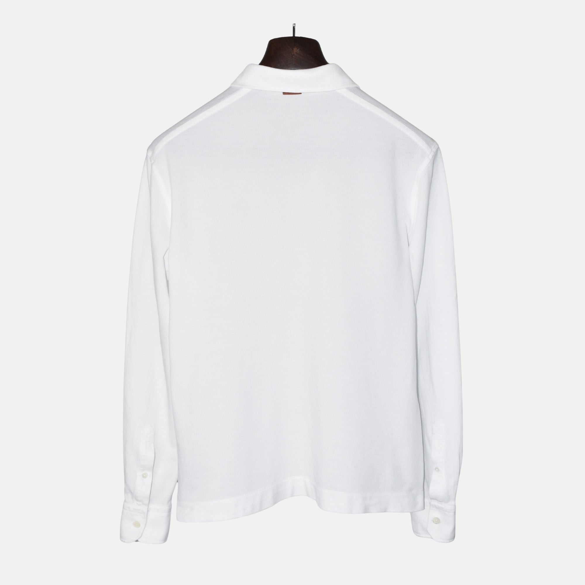 White Long Sleeve Polo (M)