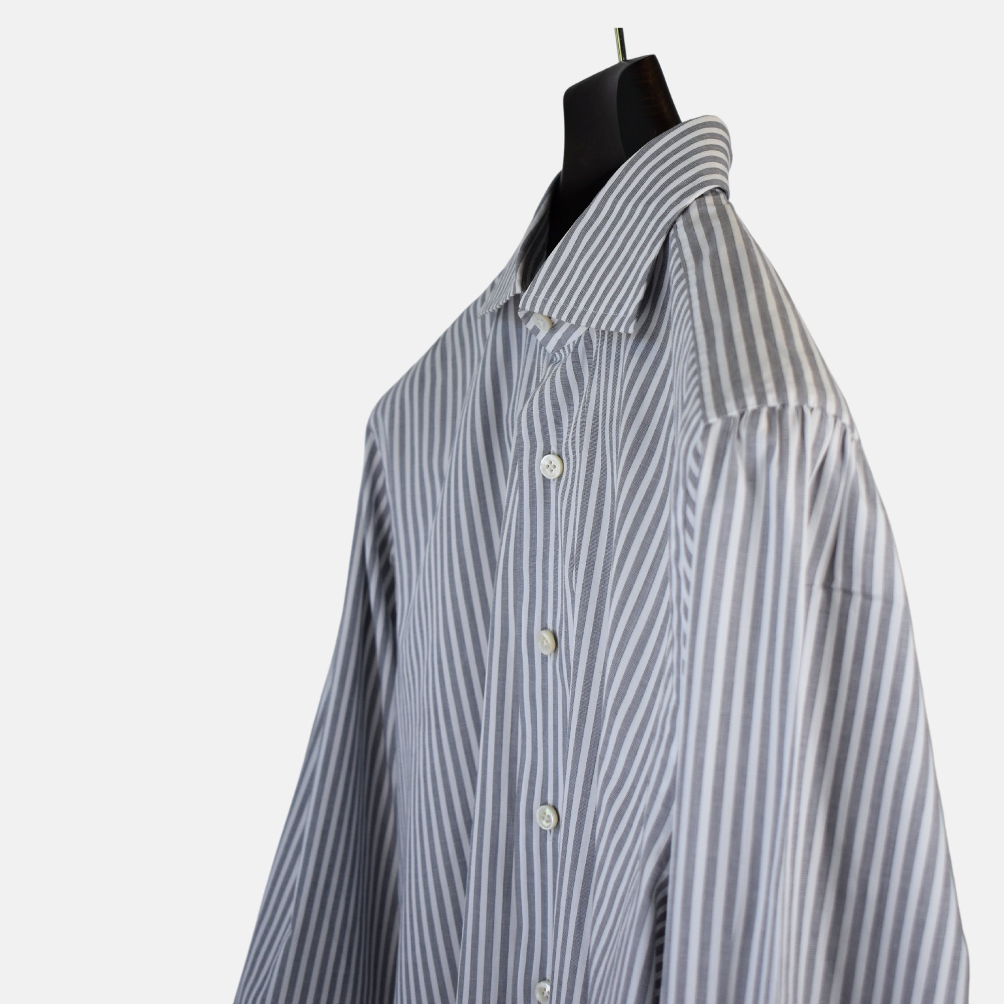 Gray-White Striped Shirt made of Cotton (EU 41)