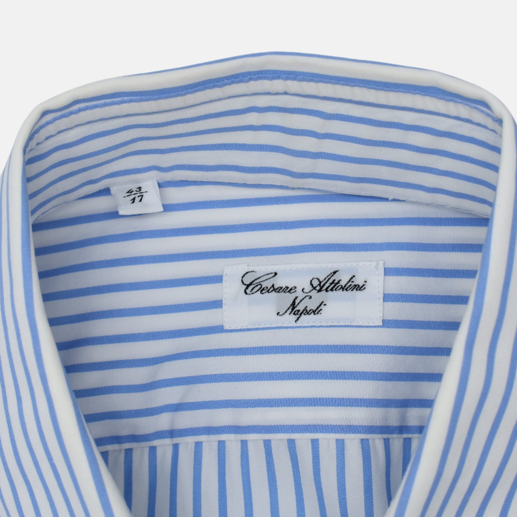 Blue-White Striped Shirt made of Cotton (EU 41)