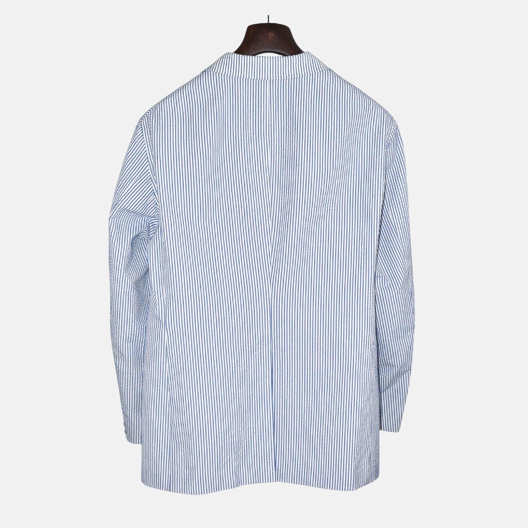 Blue/White Striped Blazer made of Cotton/Silk (EU 54)