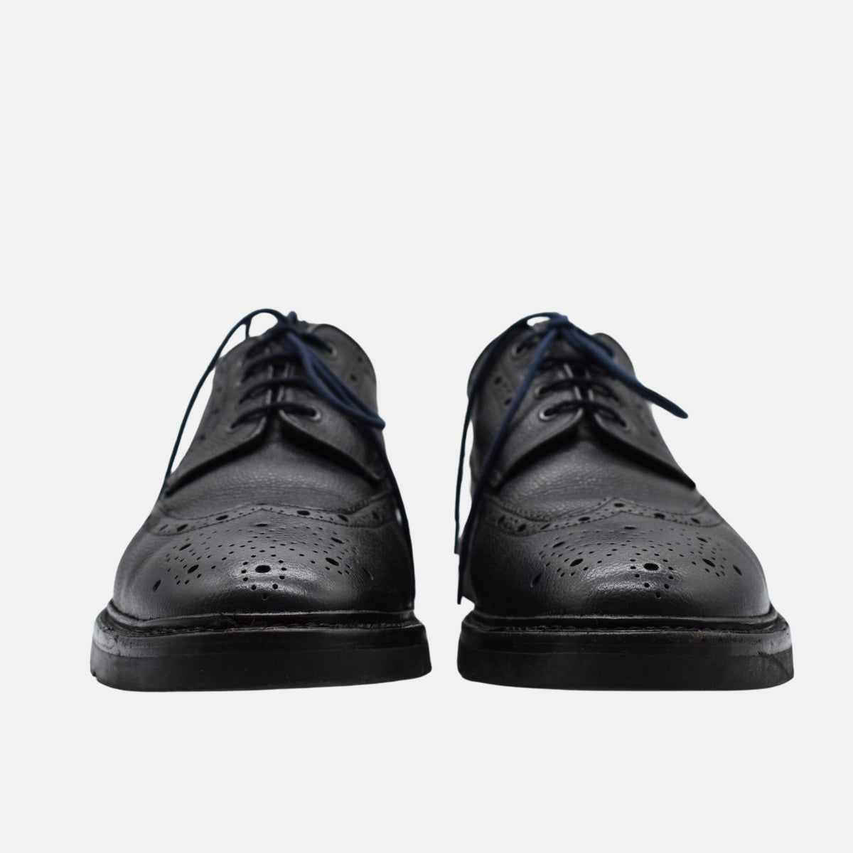 Dark Blue Budapester Shoes made of Leather (EU 42/US 9,5)