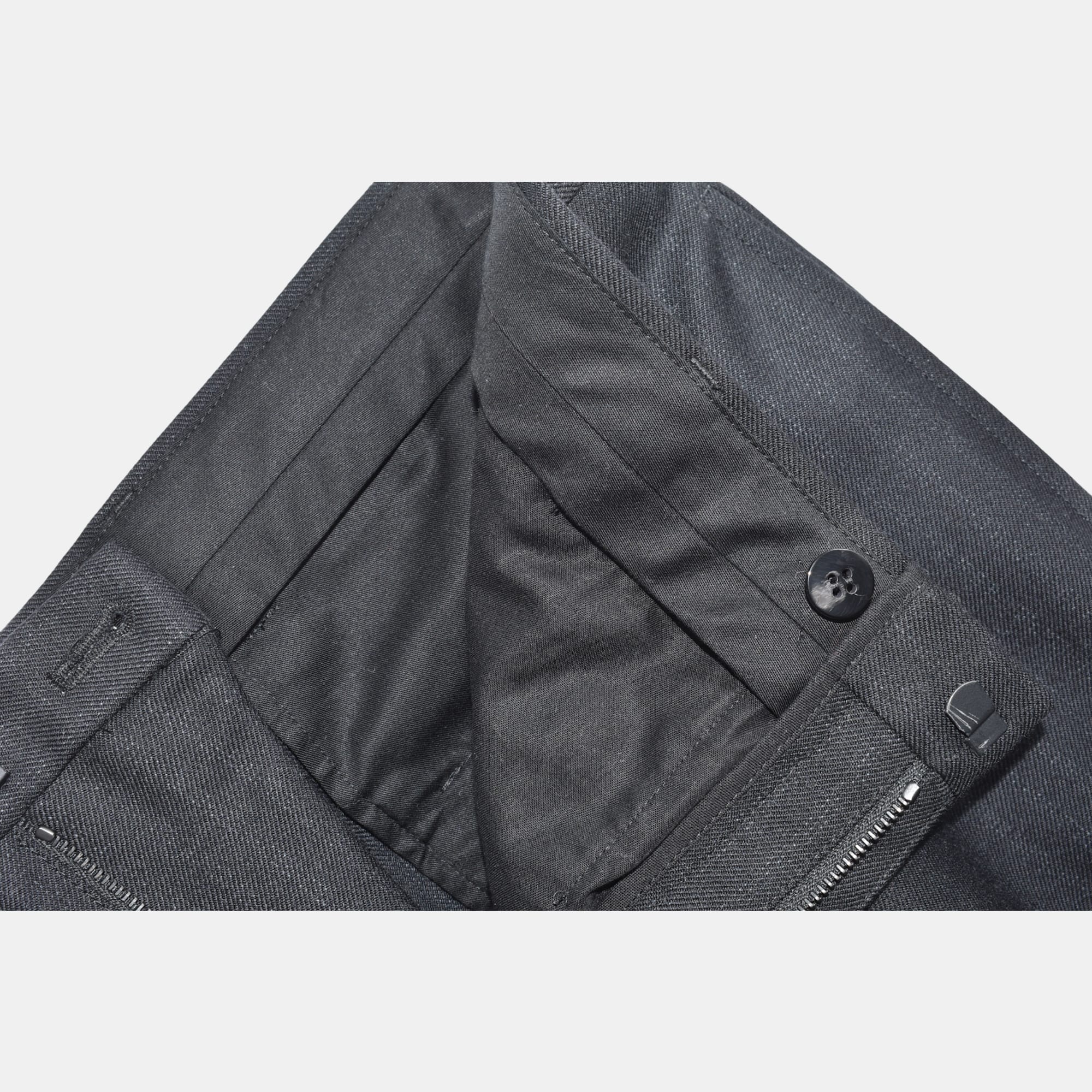 Black Striped Trousers made of Wool (EU 48)