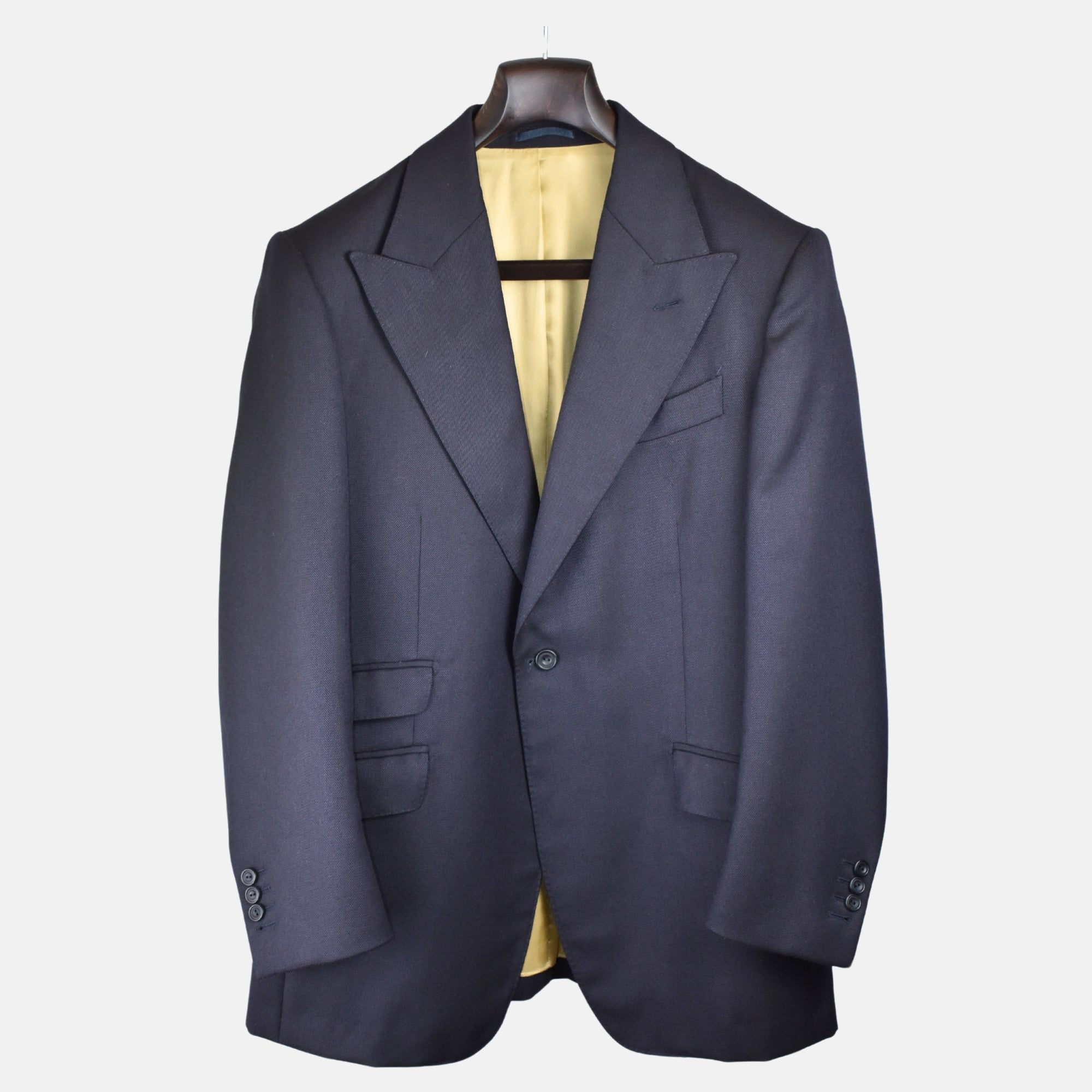Marineblauer Anzug (3-teilig) aus Wolle (EU 50)