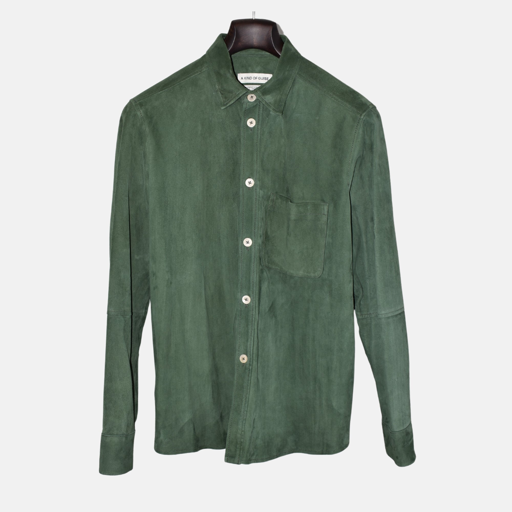 Green Overshirt made of Goat Velours (M)