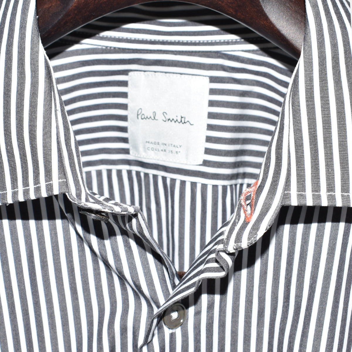 Gray-White Striped Shirt made of Cotton (EU 48)
