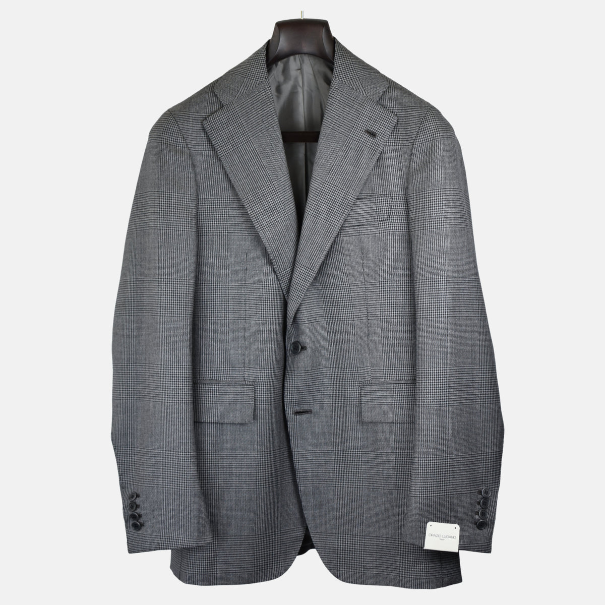 Gray-Black Checkered Blazer made of Wool (EU 50)